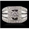 Image 2 : 14KT White Gold 0.68 ctw Diamond Engagement Ring