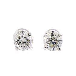 1.41 ctw Diamond Stud Earrings - 14KT White Gold