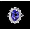 Image 2 : 14KT Two-Tone Gold 2.38 ctw Tanzanite and Diamond Ring