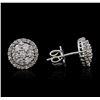 Image 2 : 14KT White Gold 0.90 ctw Diamond Earrings