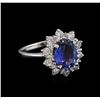 Image 1 : 2.47 ctw Tanzanite and Diamond Ring - 14KT White Gold