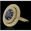 Image 1 : 14KT Yellow Gold 3.40 ctw Tanzanite and Diamond Ring