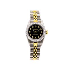 Rolex 18KT Two-Tone Diamond Oyster Perpetual Ladies Watch