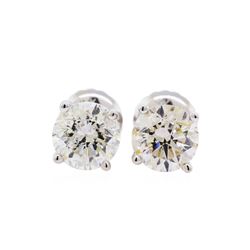 1.42 ctw Diamond Stud Earrings - 14KT White Gold