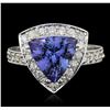 Image 2 : 14KT White Gold 2.20 ctw Tanzanite and Diamond Ring