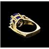 Image 3 : 6.35 ctw Tanzanite and Diamond Ring - 14KT Yellow Gold