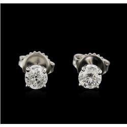 1.02 ctw Diamond Stud Earrings - 14KT White Gold