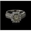Image 2 : 14KT White Gold 1.58 ctw Diamond Ring