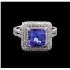 Image 2 : 2.73 ctw Tanzanite and Diamond Ring - 14KT White Gold