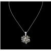 Image 2 : 14KT White Gold 2.52 ctw Tourmaline and Diamond Pendant With Chain