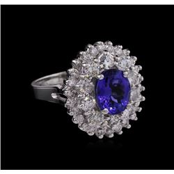 14KT White Gold 2.38 ctw Tanzanite and Diamond Ring