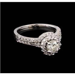 1.10 ctw Diamond Wedding Ring Set - 14KT White Gold