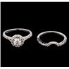 Image 2 : 1.10 ctw Diamond Wedding Ring Set - 14KT White Gold
