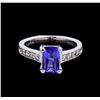Image 2 : 1.63 ctw Tanzanite and Diamond Ring - 14KT White Gold