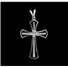 Image 2 : 0.370 ctw Diamond Cross Pendant - 14KT White Gold