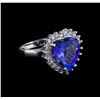 Image 1 : 7.22 ctw Tanzanite and Diamond Ring - 14KT White Gold