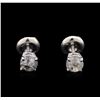 Image 1 : 0.90 ctw Diamond Solitaire Earrings - 14KT White Gold