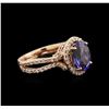 Image 1 : 2.65 ctw Tanzanite and Diamond Ring - 14KT Rose Gold