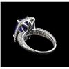 Image 3 : 3.95 ctw Tanzanite and Diamond Ring - 14KT White Gold