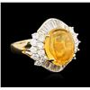 Image 1 : 14KT Yellow Gold 4.43 ctw Opal and Diamond Ring