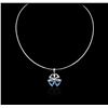 Image 2 : 14KT White Gold 6.00 ctw Topaz and Diamond Necklace