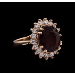 14KT Rose Gold 7.94 ctw Ruby and Diamond Ring
