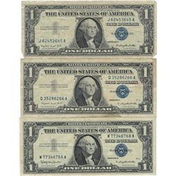 1957 $1 Silver Certificate Currency Lot of 3