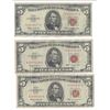 Image 1 : 1963 $5 Red Seal Bill Lot of 3