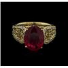 Image 2 : 4.35 ctw Ruby and Diamond Ring - 14KT Yellow Gold