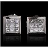 Image 1 : 14KT White Gold 0.73 ctw Princess Diamond Earrings