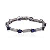 Image 1 : 14KT White Gold 10.40 ctw Sapphire and Diamond Bracelet