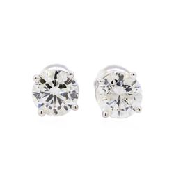 1.40 ctw Diamond Stud Earrings - 14KT White Gold