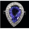Image 1 : 14KT White Gold 5.00 ctw Tanzanite and Diamond Ring