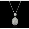 Image 1 : 14KT White Gold 0.75 ctw Diamond Pendant With Chain