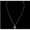 Image 2 : 14KT White Gold 1.22 ctw Tanzanite and Diamond Pendant With Chain