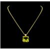 Image 1 : 50.20 ctw Lemon Citrine and Diamond Pendant With Chain - 14KT Yellow Gold