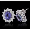 Image 1 : 14KT White Gold 5.82 ctw Tanzanite and Diamond Earrings