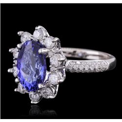 14KT White Gold 3.69 ctw Tanzanite and Diamond Ring