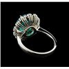 Image 2 : 4.90 ctw Paraiba Tourmaline and Diamond Ring - 14KT White Gold