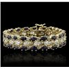 Image 1 : 14KT Yellow Gold 22.40 ctw Sapphire and Diamond Bracelet
