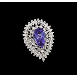 14KT White Gold 4.96 ctw Tanzanite and Diamond Ring