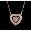 Image 1 : 14KT Rose Gold 0.55 ctw Diamond Necklace