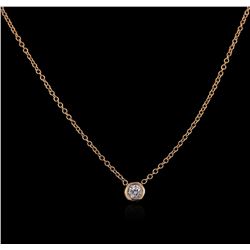 14KT Rose Gold 0.09 ctw Diamond Solitaire Necklace