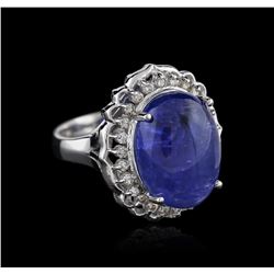 14KT White Gold 18.03 ctw Tanzanite and Diamond Ring