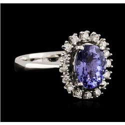 14KT White Gold 2.16 ctw Tanzanite and Diamond Ring