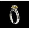 Image 4 : 1.38 ctw Fancy Yellow Diamond Ring - 14KT Two-Tone Gold