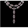 Image 1 : 20.00 ctw Ruby and 26.24 ctw Diamond Necklace - 10KT White Gold