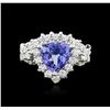 Image 2 : 14KT White Gold 2.01 ctw Tanzanite and Diamond Ring