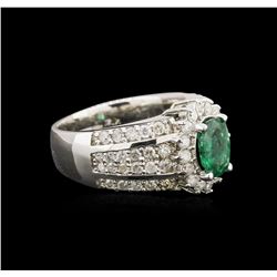 14KT White Gold 1.41 ctw Emerald and Diamond Ring