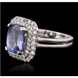 14KT White Gold 3.57 ctw Tanzanite and Diamond Ring